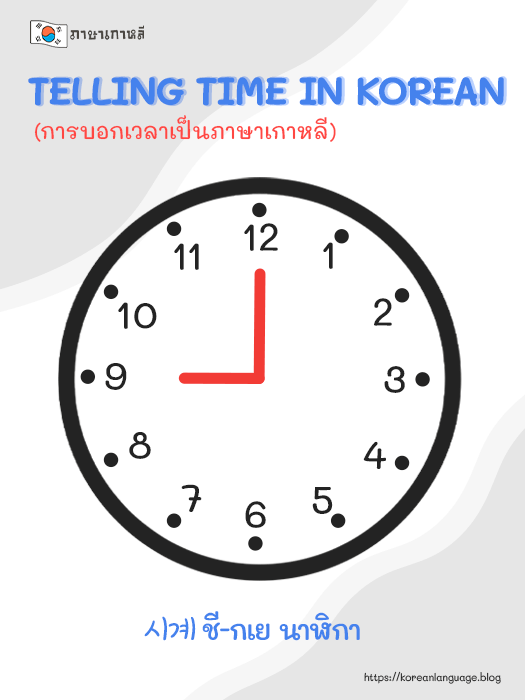การบอกเวลาเป็นภาษาเกาหลี